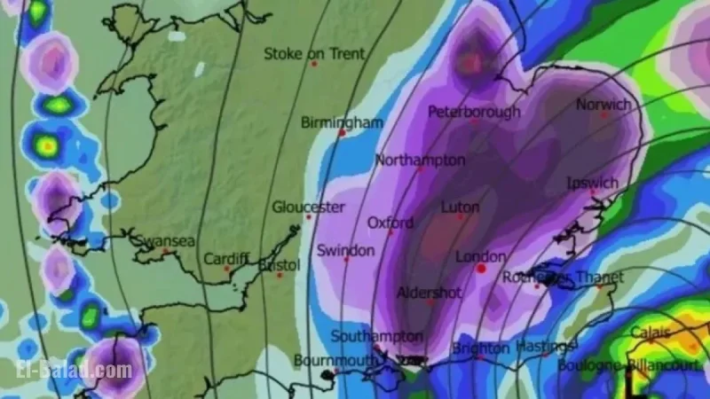 Huge Snowstorm Approaches London, Dramatic Weather Map Reveals