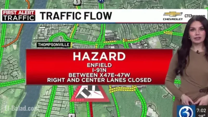Car Carrier Crash Shuts Down Lanes on I-91 in Enfield