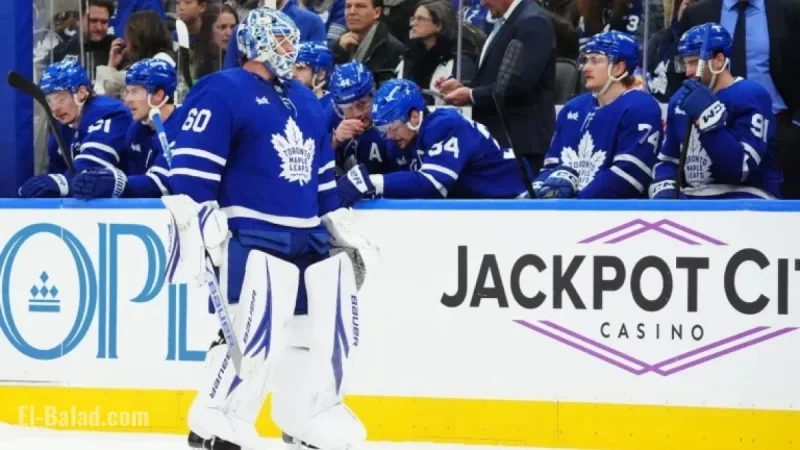 Maple Leafs Bench Goaltender Joseph Woll Against Jets