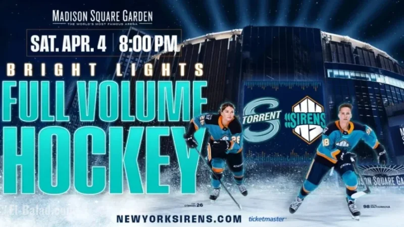 New York Sirens to Face Seattle Torrent at Madison Square Garden April 4