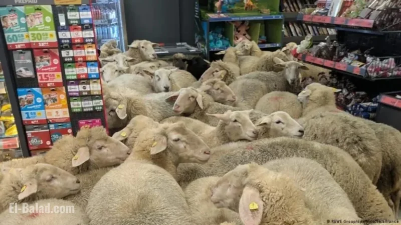 Flock of 50 Sheep Wanders into German Supermarket