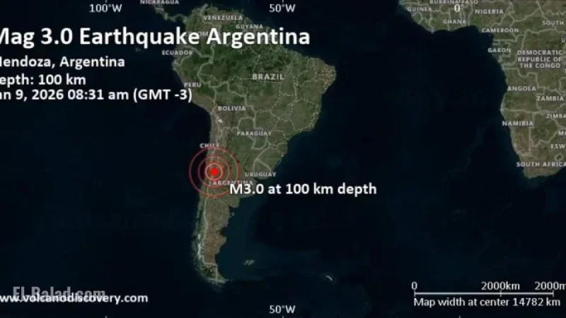 Mild 3.0 Earthquake Hits Tupungato, West of Mendoza, Argentina