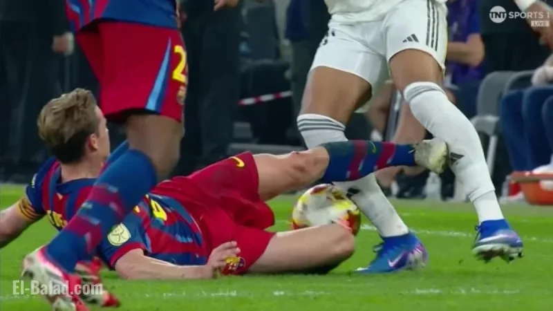 Barca’s De Jong Sees Red for Dangerous El Clasico Tackle