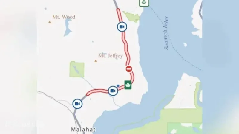 Helicopter and Ambulances Rush to Malahat Vehicle Incident