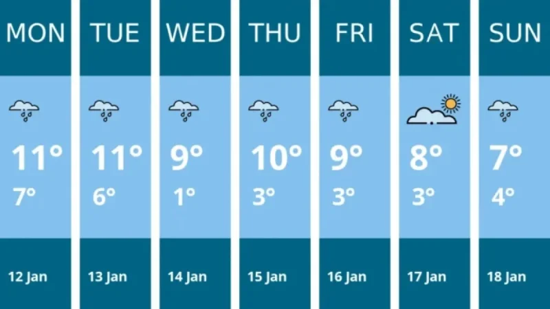 Wells Weather Outlook: January 12-18 Forecast