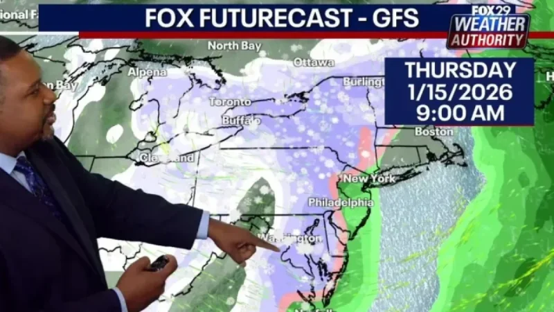 Philadelphia Weather Alert: Midweek Storm to Deliver Snow and Rain