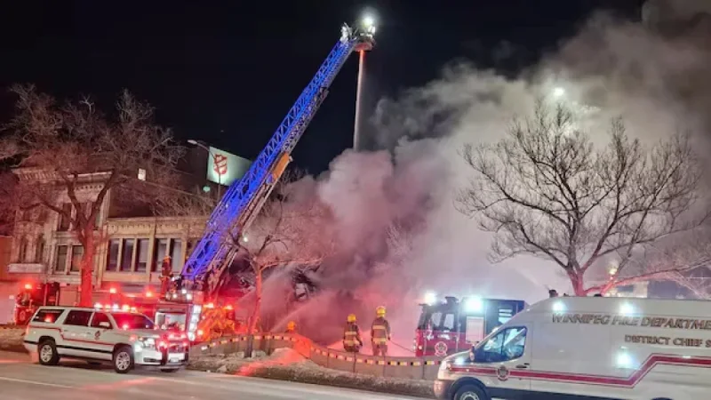 Fire Engulfs and Destroys Vacant ManWin Hotel in Winnipeg