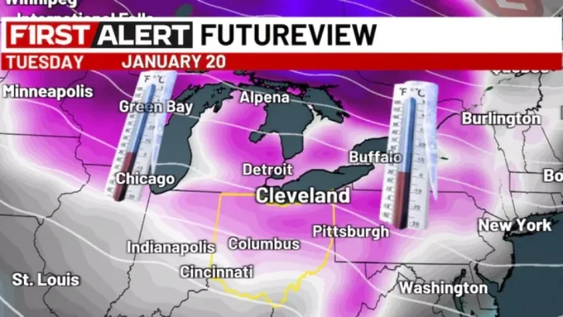 Extreme Cold Forecast: 19 First Alert Days for Monday and Tuesday