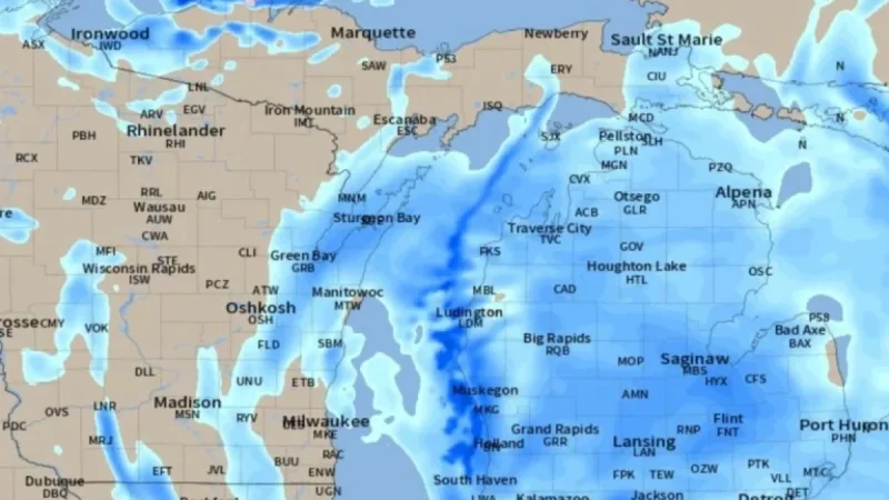 Heavy Snow to Blanket Michigan: West Faces More Intense Accumulation