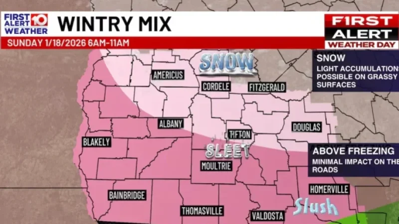 Wintry Mix Could Impact South Georgia Sunday Morning
