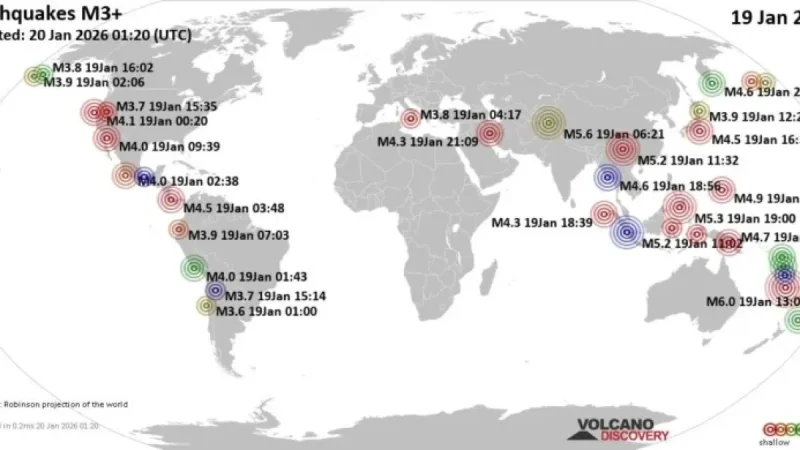 Earthquake Update: Key Global Events on January 19, 2026
