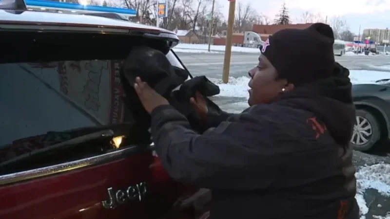 Outdoor Workers Endure Cold and Wind to Complete Tasks