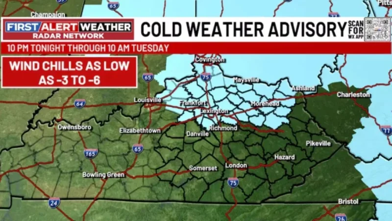 Severe Cold Snap: Bitter Weather Expected Monday Night into Tuesday