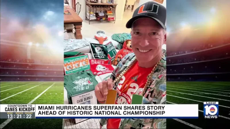 Superfan Flaunts Hurricane Collection, Gears Up for National Championship Game