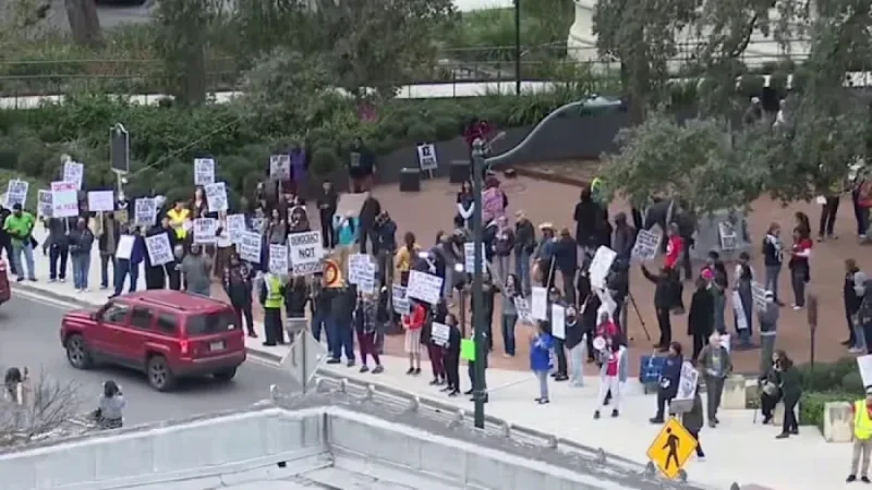 Dozens Protest in San Antonio Against Trump’s Immigration Policies