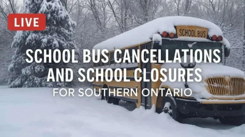Southern Ontario Faces School Bus Cancellations, Closures on January 21, 2026