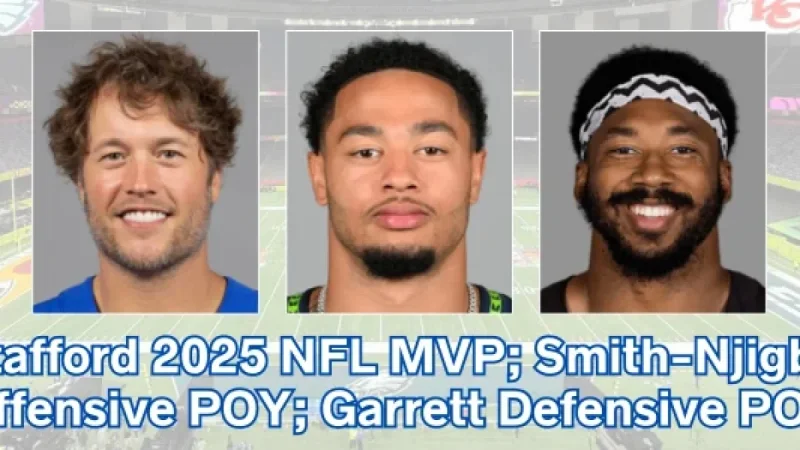Stafford Takes PFWA NFL MVP; Smith-Njigba, Garrett Earn Top Player Honors