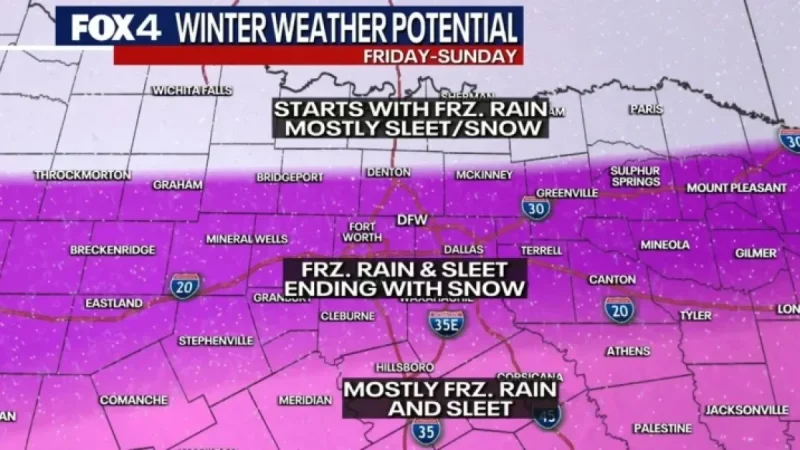 Dallas Braces for Severe Winter Storm as Ice and Snow Threaten