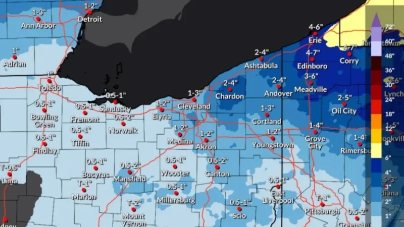 Snow Wednesday, Extreme Cold Friday, Weekend Storm Looms for NE Ohio