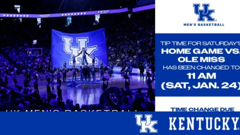 Kentucky Men’s Basketball vs. Ole Miss Rescheduled to 11 a.m. ET