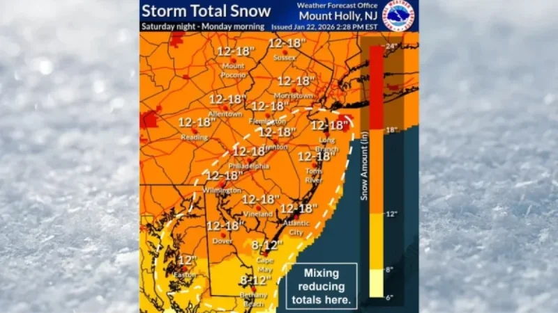 N.J. Braces for Weekend Winter Storm with Up to 18 Inches of Snow