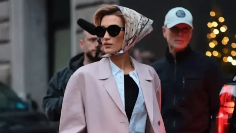 Bella Hadid Channels Hitchcock Heroine with Chic Scarf Style