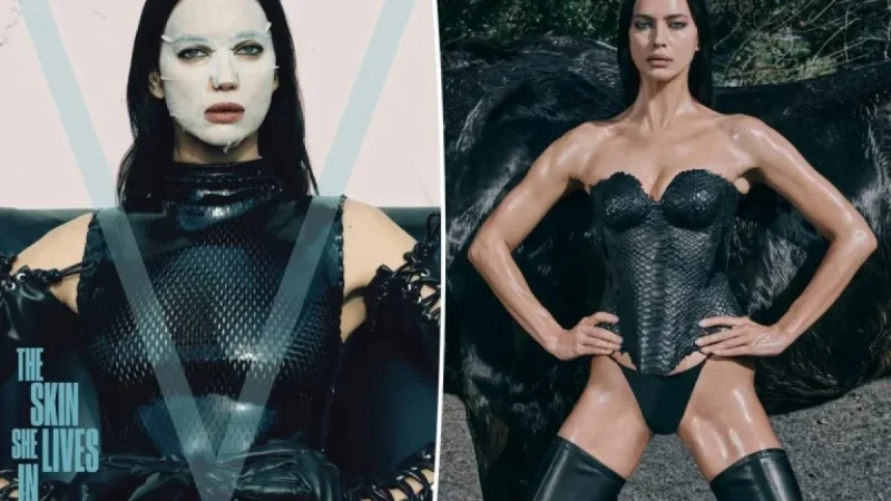 Irina Shayk Dazzles in V Cover Shoot with Edgy Thongs and Corsets