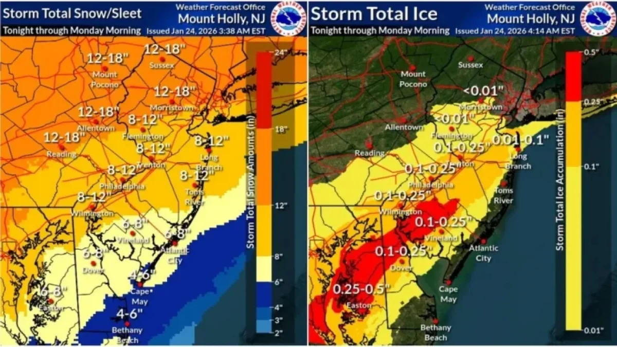 N.J. Braces for Intense Snow and Ice Storm; Forecasts Adjust for Rising ...