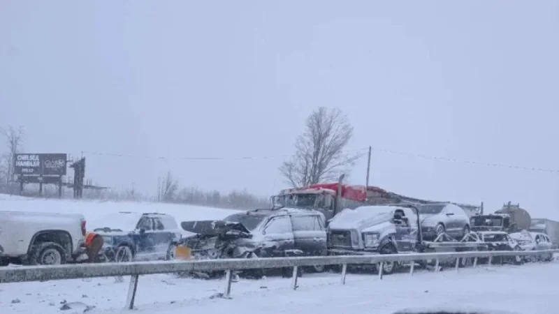 Ontario Highway Reopens Following Massive 20-30 Vehicle Crash