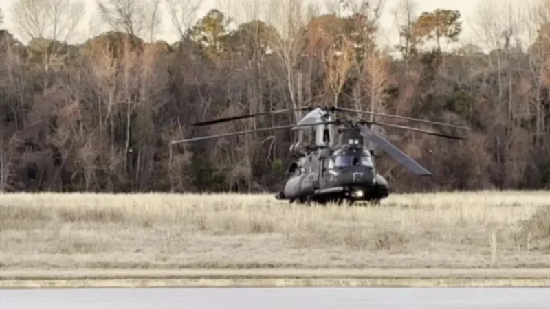 Chinook Helicopter Lands Safely at Georgia Southern Armstrong Campus