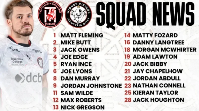 Vikings Announce Squad for Thatto Heath Matchup
