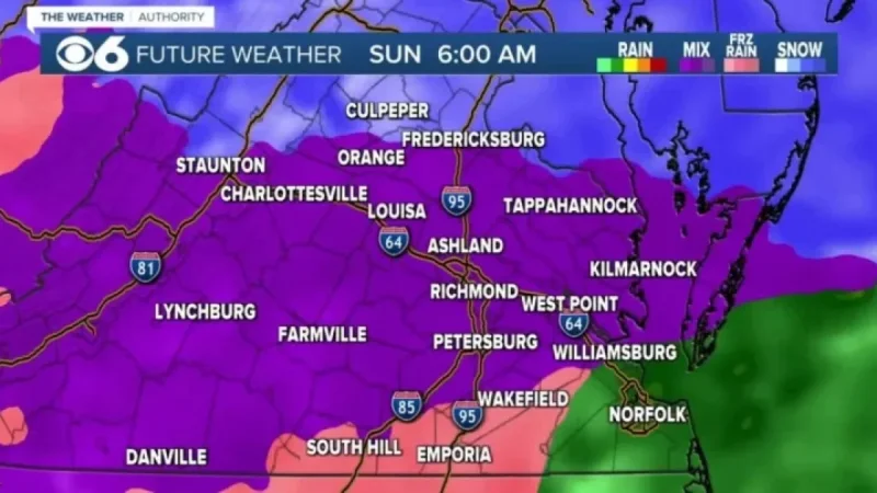 Virginia Winter Ice Storm: Hourly Updates and Forecasts