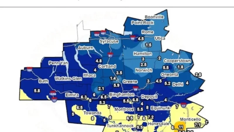 Central NY Early Snowfall: Discover Highest Totals in the Region (Map)
