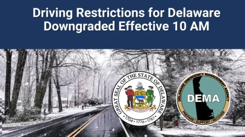 Delaware Eases Driving Restrictions Starting at 10 AM