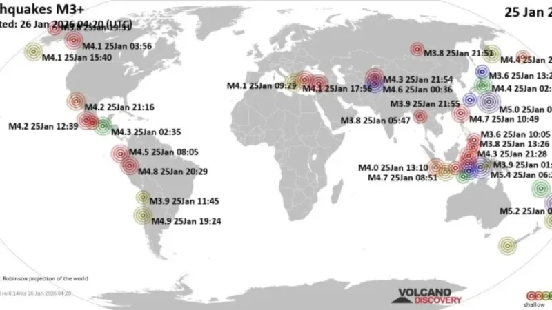 Global Earthquake Update: Key Events on Sunday, January 25, 2026