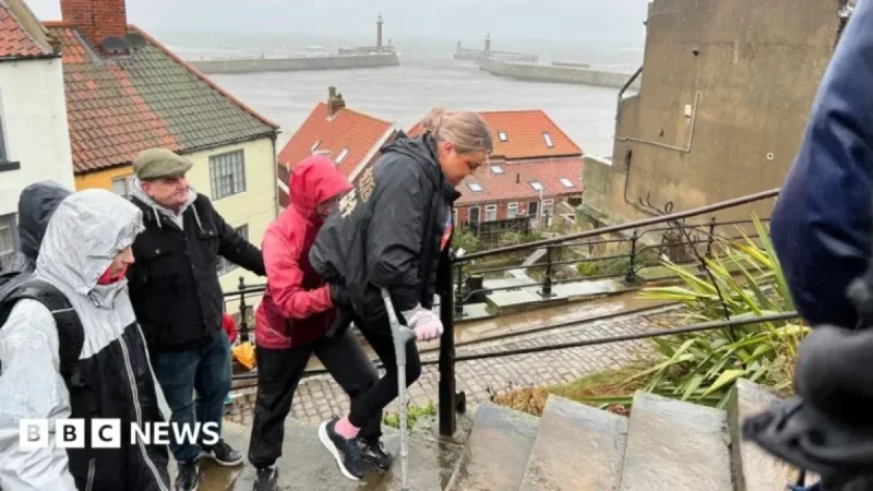 Amputee Conquers Whitby’s 199 Steps for Charity