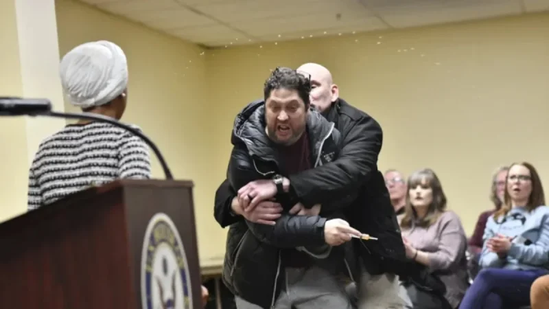 Ilhan Omar Attacked with Liquid Onstage at Town Hall Event