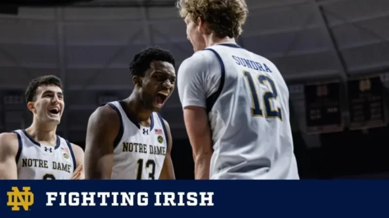 Irish Aim for First Win Against No. 17 Virginia on Tuesday