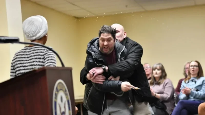 Rep. Ilhan Omar Faces Attack at Minneapolis Town Hall Meeting