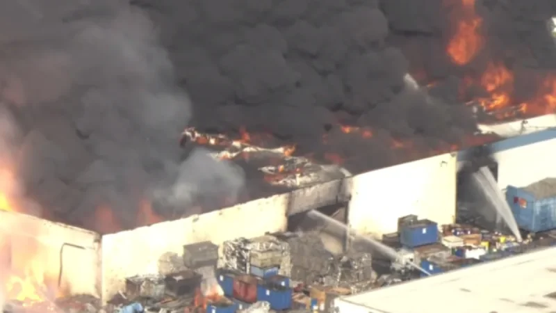 Firefighters Tackle Intense Blaze at South El Monte Recycling Plant