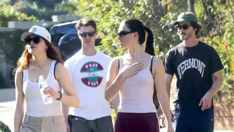 Joey King and Logan Lerman Enjoy Double Date Dog Walk