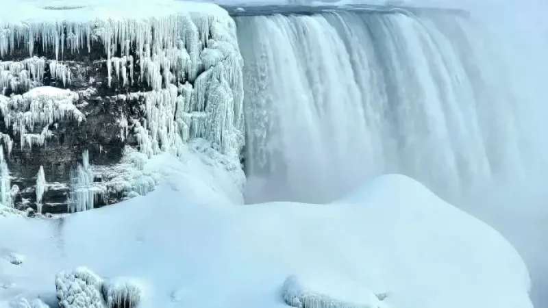 Niagara Falls Partially Freezes, Offers Stunning Views