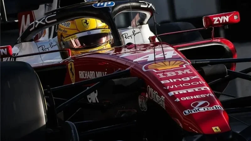 Lewis Hamilton Sets Fastest Time for Ferrari