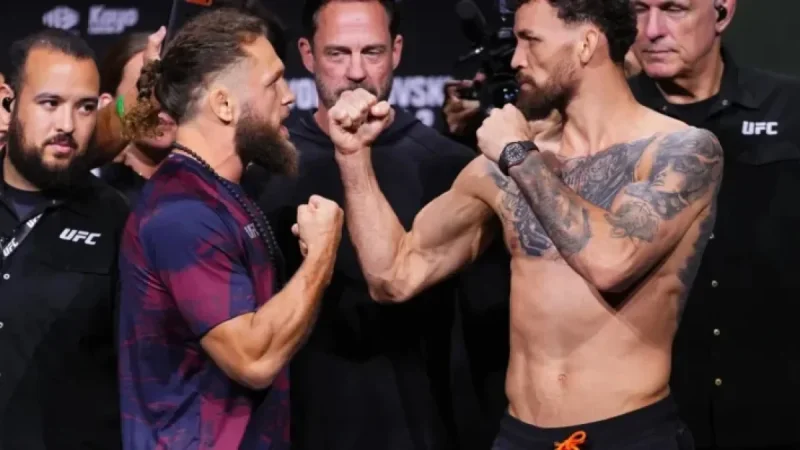 Mauricio Ruffy Deflects Rafael Fiziev’s Verbal Jab at UFC 325 Staredown | Video