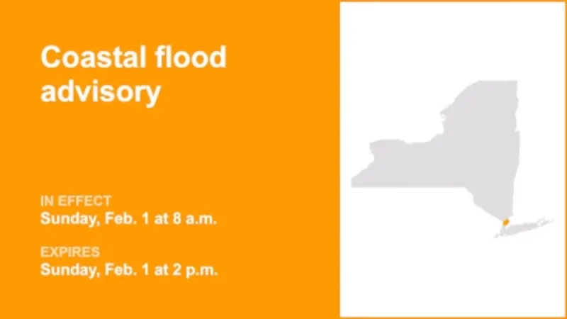 Coastal Flood Advisory Issued for Westchester County Sunday