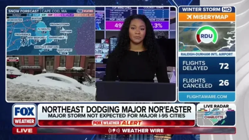 Intense Nor’easter Targets Carolinas While Northeast Avoids Major Storm