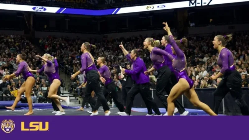 LSU Gymnastics Triumphs Over Missouri, Secures Road Win 197.675-197.500