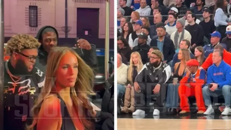 Druski and OnlyFans Star Sky Bri Attend Lakers-Knicks Game at MSG