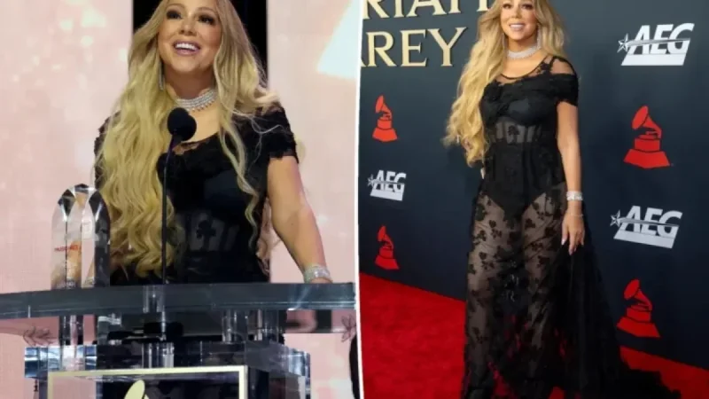 Mariah Carey Shines in Sheer Prada Gown at MusiCares Gala