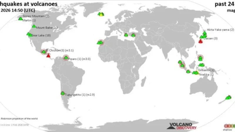 Volcano Earthquake Update: Monday, February 2, 2026